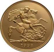 1998 Proof Gold £5 Coin Quintuple Sovereign