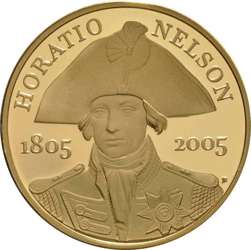 2005 Proof Gold £5 Coin Quintuple Sovereign Horatio Nelson