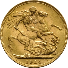 1914 Gold Sovereign Coin George V Perth