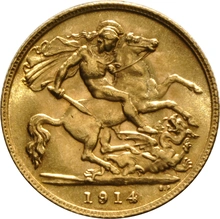 1914 Gold Half Sovereign George V