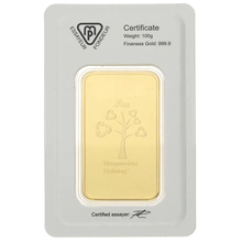100g Gold Bar Metalor Minted