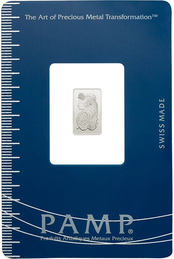 1g Platinum Bar PAMP Lady Fortuna Minted