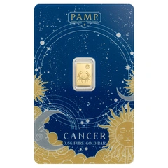 0.5g Gold Bar PAMP Zodiac Cancer Minted