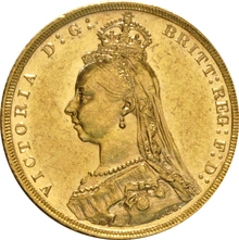 1889 Gold Sovereign Coin Queen Victoria Jubilee Head Melbourne