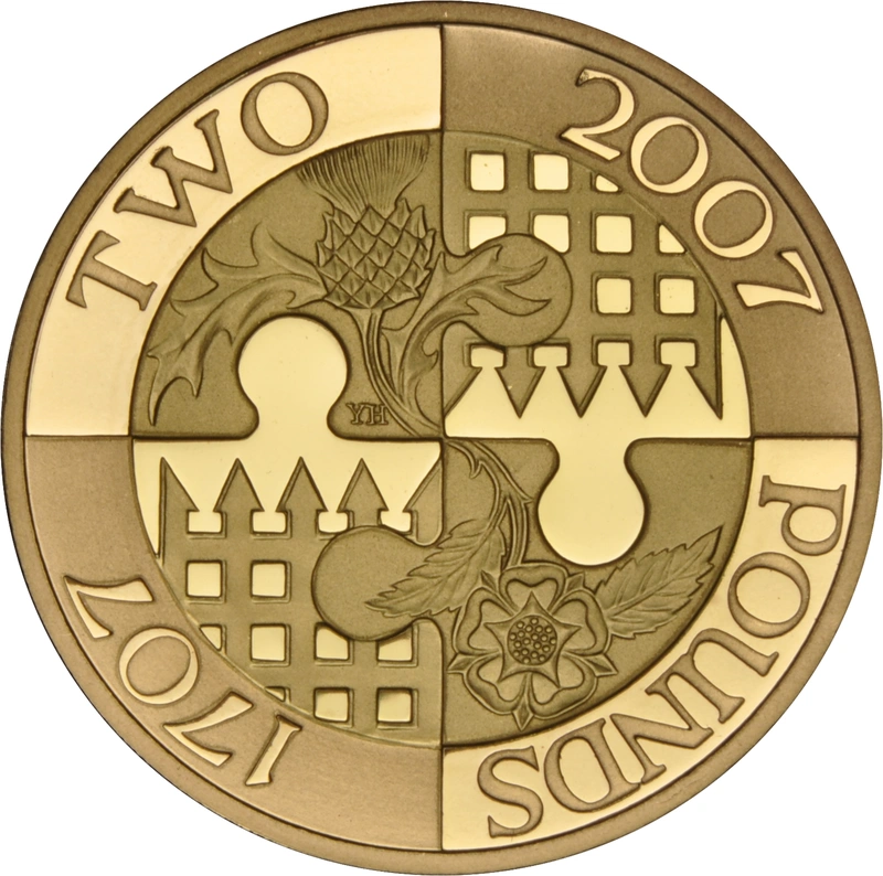 2007 Proof £2 Coin Gold Double Sovereign Act of Union