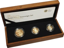 2008 Proof Gold Sovereign 3 Coin Set Boxed