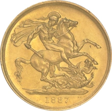 1887 £2 Coin Gold Double Sovereign Victoria Jubilee Head CGS75 UNC MS 62-63