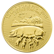 2019 Year of the Pig Gold Coin 1oz Royal Mint Lunar Series
