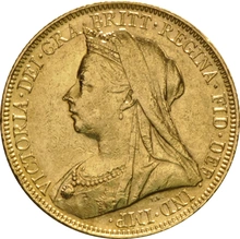 1897 Gold Sovereign Coin Queen Victoria Old Head Sydney
