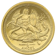 2008 Piedfort 1/10th (1/5oz) Isle of Man Angel Gold Coin
