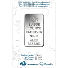 1oz Silver Bar PAMP Rosa Minted
