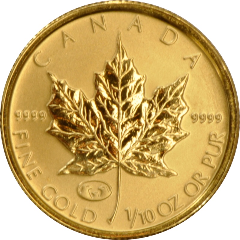 1998 Tenth Ounce Gold Canadian Maple