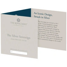 2026 Proof Silver Sovereign Coin Boxed
