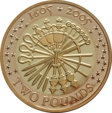 2005 Proof £2 Coin Gold Double Sovereign 400th Anniversary Gunpowder Plot
