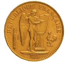 1893 French 20 Francs Gold Coin Guardian Angel A