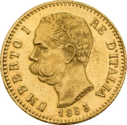 Italian 20 Lire Gold Coin Umberto I
