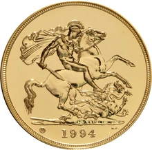 1994 Gold £5 Coin Brilliant Uncirculated Boxed