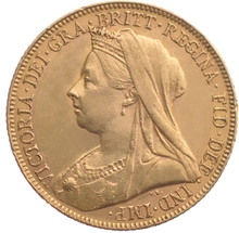 1901 Gold Sovereign Coin Queen Victoria Old Head