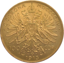 1915 Austrian 100 Coronas Gold Coin