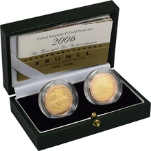 2006 Proof £2 Gold Coin Double Set Brunel the Man and his Achievements Boxed