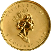 1998 1/10oz Canadian Maple Leaf Gold Coin