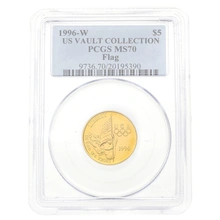 1996 Atlanta Olympic Flag Bearer - American Gold Commemorative $5 PCGS MS70