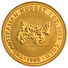 1988 Australian Kangaroo Gold Nugget Coin 1oz