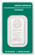 1oz Platinum Bar Argor Heraeus