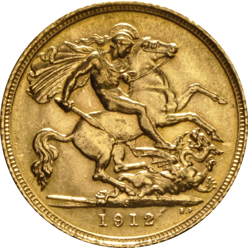 1912 Gold Half Sovereign - King George V - S