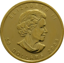 2008 Canadian Maple Leaf Gold Coin 1oz Vancouver 2010 Winter Olympics