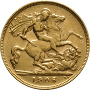 1906 Gold Half Sovereign Edward VII