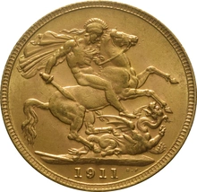 1911 Gold Sovereign Coin George V Melbourne