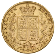 1878 Gold Sovereign Coin Queen Victoria Young Head Shield Back Sydney