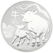 2021 Year of the Ox Silver Coin 1kg Perth Mint Australian Lunar Series