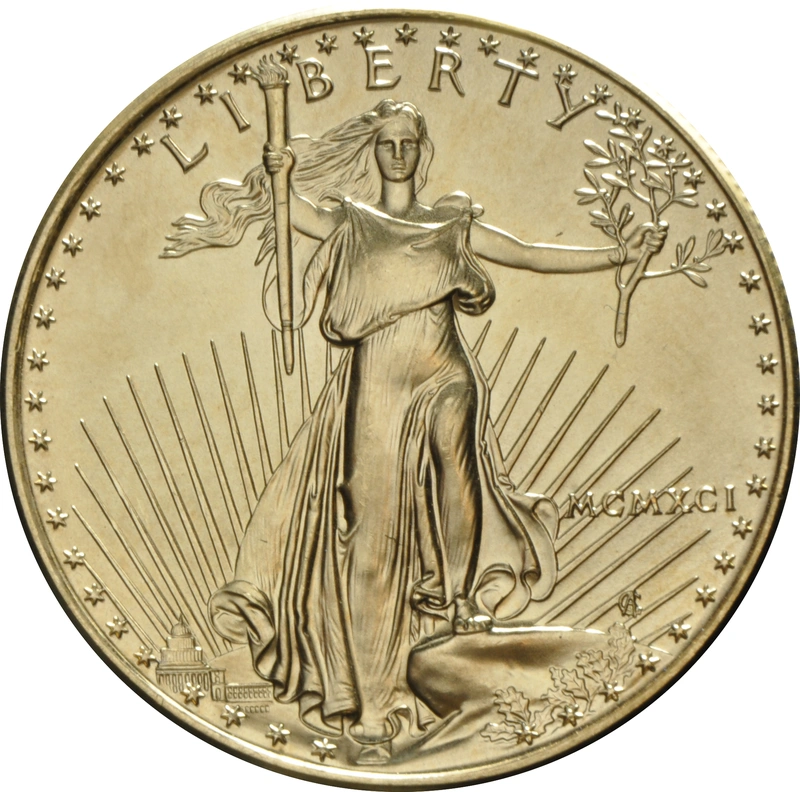1991 American Eagle Gold Coin 1oz MCMXCI