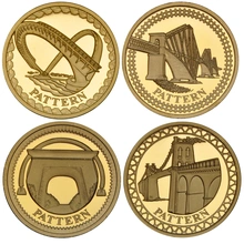 2003-2004 Proof Gold £1 Pound Coin Set Heraldic Beasts & Bridges 8 Coin Set Boxed
