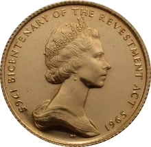 1965 Isle of Man Gold Sovereign Coin Bicentenary of the Revestment Act 22ct