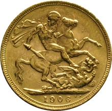 1906 Gold Sovereign Coin Edward VII Melbourne