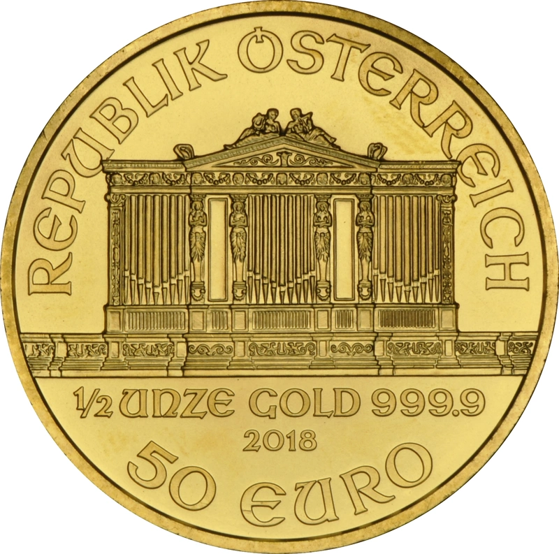 2018 1/2oz Austrian Gold Philharmonic Coin