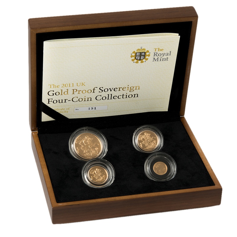 2011 Gold Proof Sovereign Four Coin Set (smaller) Boxed