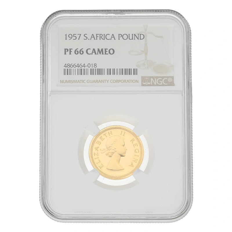 1957 £1 South Africa Gold Proof Coin Elizabeth II NGC PF66