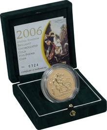 2006 Gold £5 Coin Brilliant Uncirculated Boxed