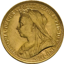1895 Gold Sovereign Coin Queen Victoria Old Head Melbourne