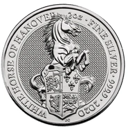 2020 2oz White Horse of Hanover Silver Coin Queen's Beasts