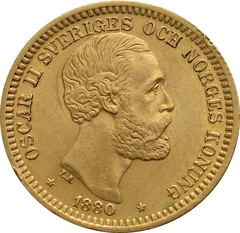 Swedish 20 Kronor Gold Coin Oskar II 1877-1899