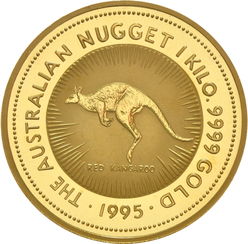 1995 1kg Australian Kangaroo Gold Nugget Coin