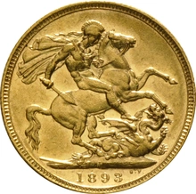1893 Gold Sovereign Coin Queen Victoria Jubilee Head Melbourne