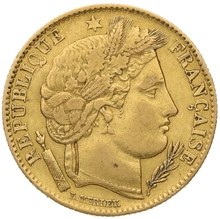 1850 French 10 Francs Gold Coin Ceres A