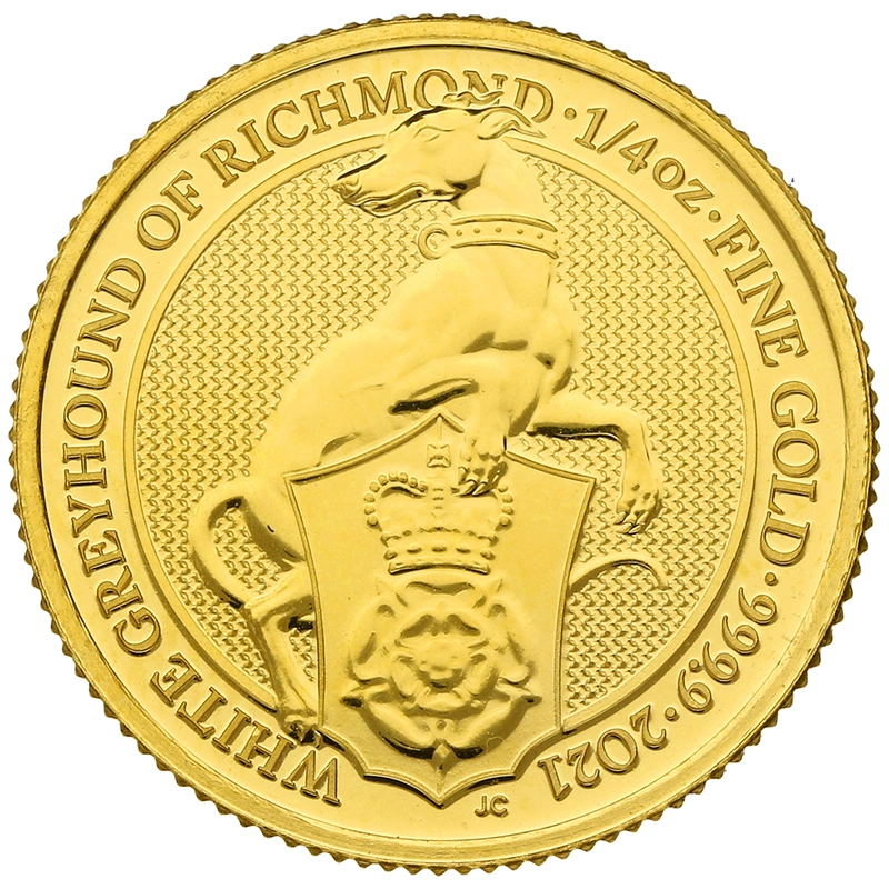 2021 1/4oz White Greyhound of Richmond Gold Coin Queen's Beasts
