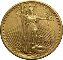 1911 $20 Gold Coin Double Eagle St Gaudens Head San Francisco